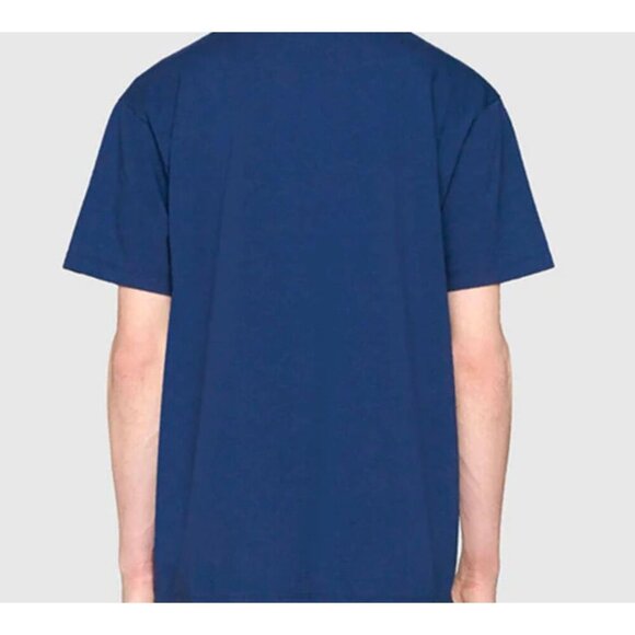NWT Gucci Oversized Cotton Oval Interlocking GG Logo Blue T-Shirt SIze M - Picture 4 of 16